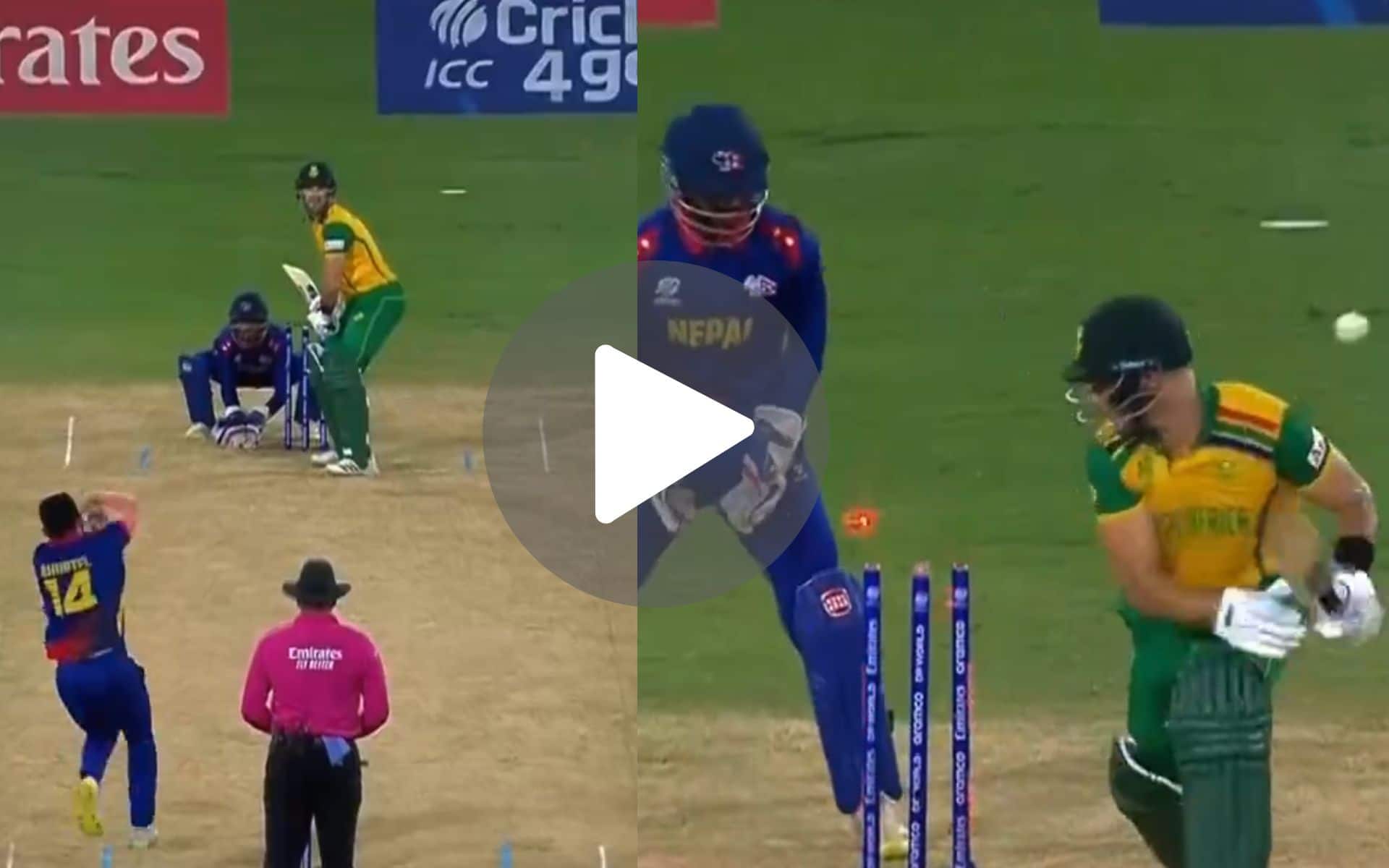 [Watch] Bhurtel Redeems Himself As He Dismisses Aiden Makram After Dropping A Catch